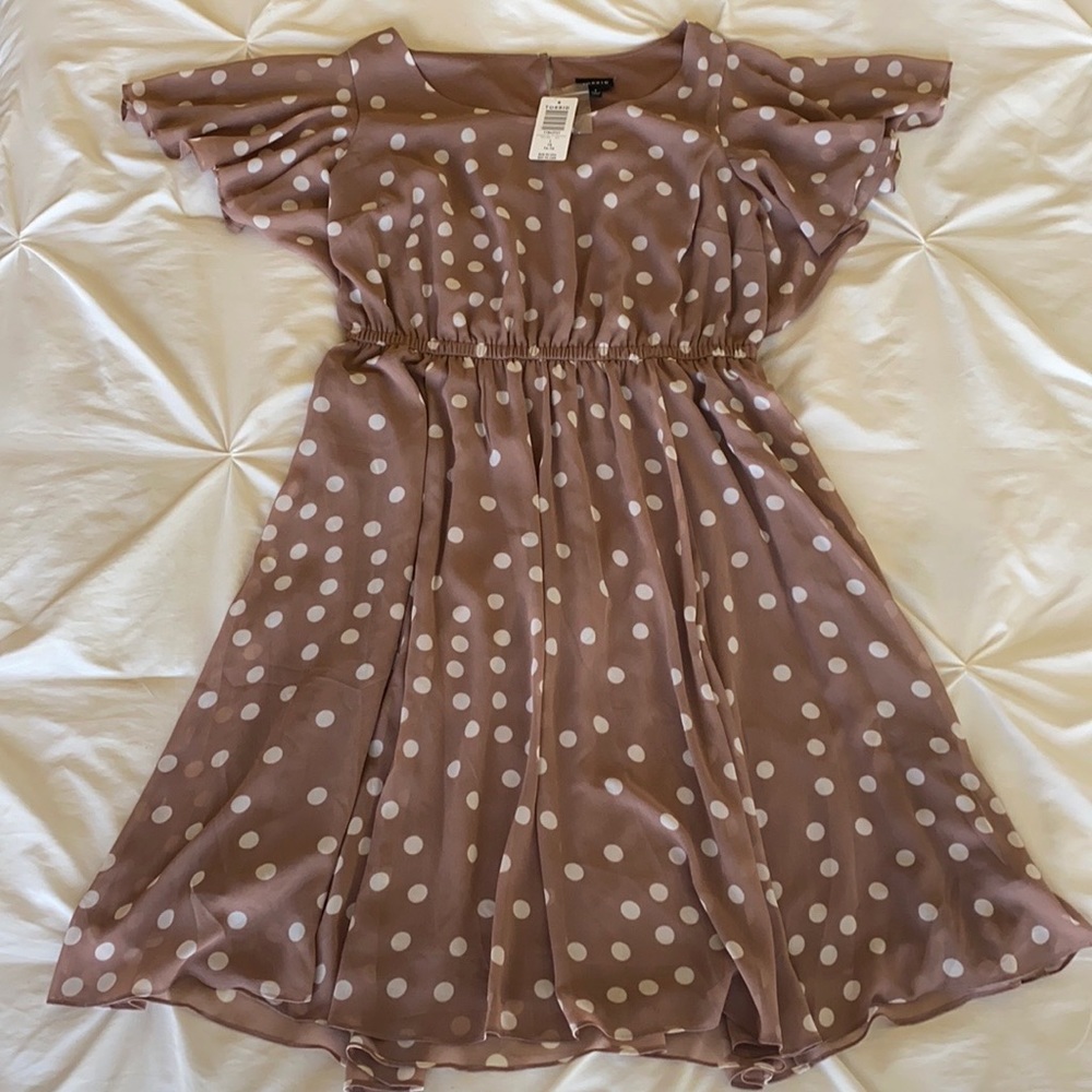 Tan and White Dots Cocktail/Formal Torrid Dress Size 1X